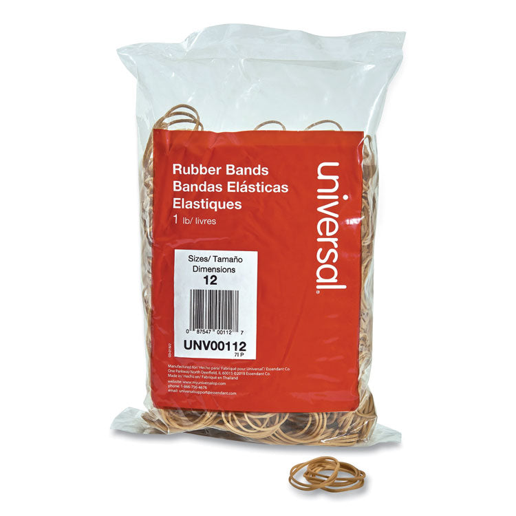 Universal - Rubber Bands, Size 12, 0.04" Gauge, Beige, 1 lb Box, 2,500/Pack