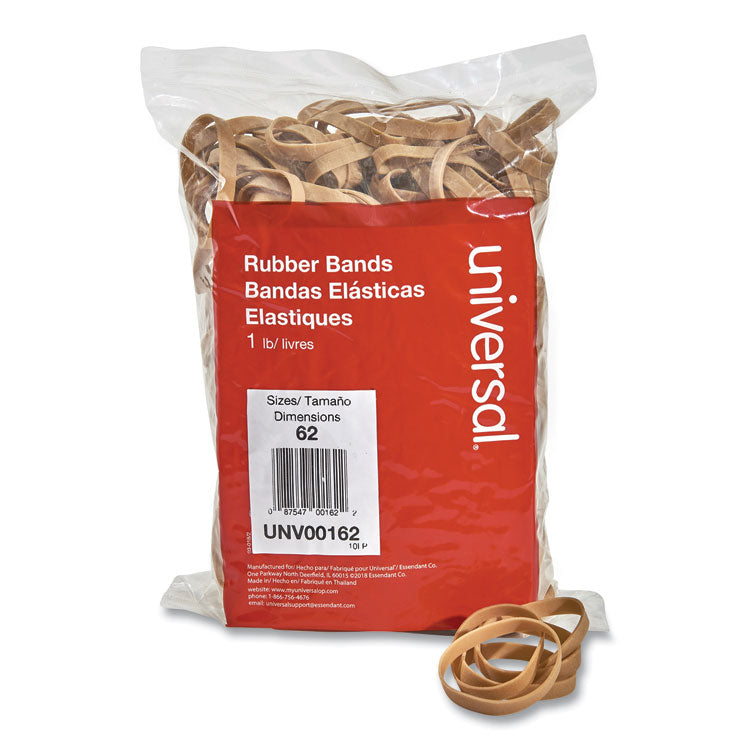 Universal - Rubber Bands, Size 62, 0.04" Gauge, Beige, 1 lb Box, 490/Pack