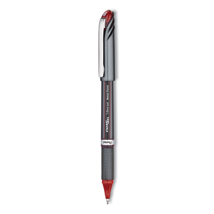 Pentel - EnerGel NV Gel Pen, Stick, Bold 1 mm, Red Ink, Red Barrel, Dozen