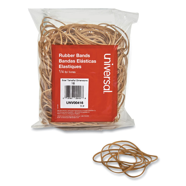 Universal - Rubber Bands, Size 16, 0.04" Gauge, Beige, 4 oz Box, 475/Pack