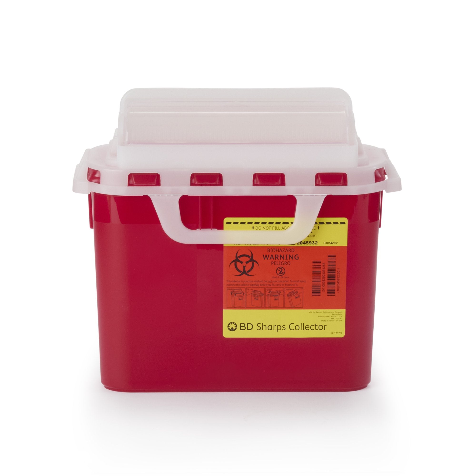 BD - Sharps Container BD™ Red Base 12 H X 12 W X 4-4/5 D Inch Horizontal Entry 1.35 Gallon [1/EA]