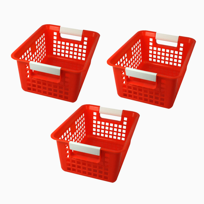 ROMANOFF - Tattle® Book Basket, Red, Pack of 3