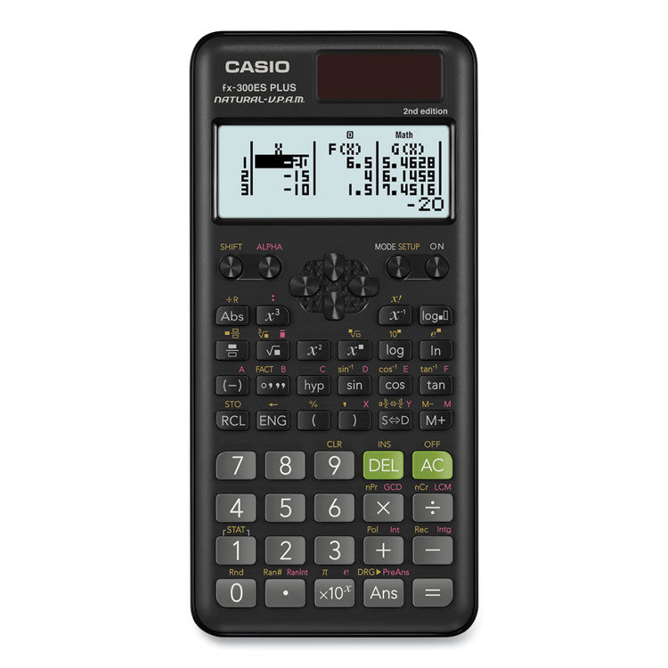Casio - FX-300ES Plus 2nd Edition Scientific Calculator, 16-Digit LCD, Black
