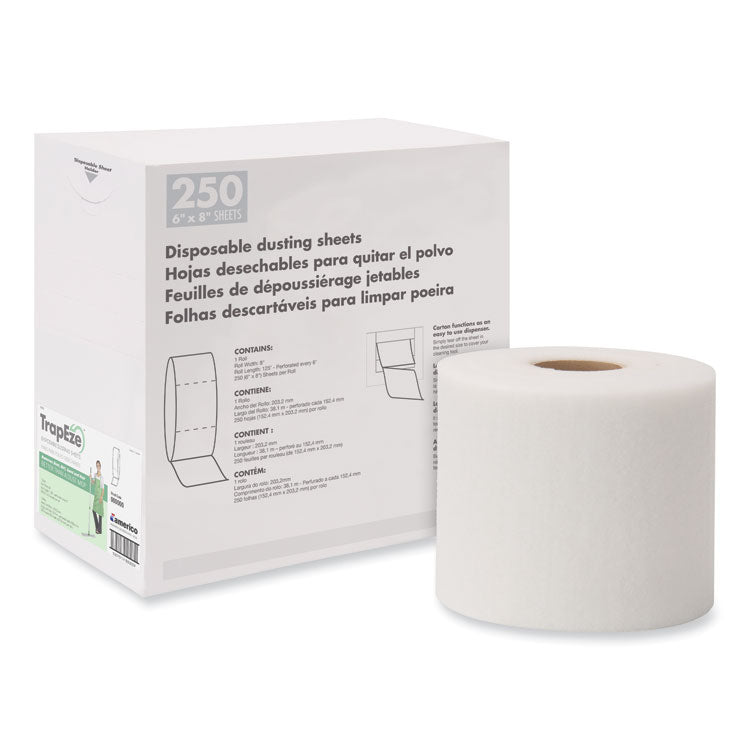 Boardwalk - TrapEze Disposable Dusting Sheets, 8" x 125 ft, White, 250 Sheets/Roll,