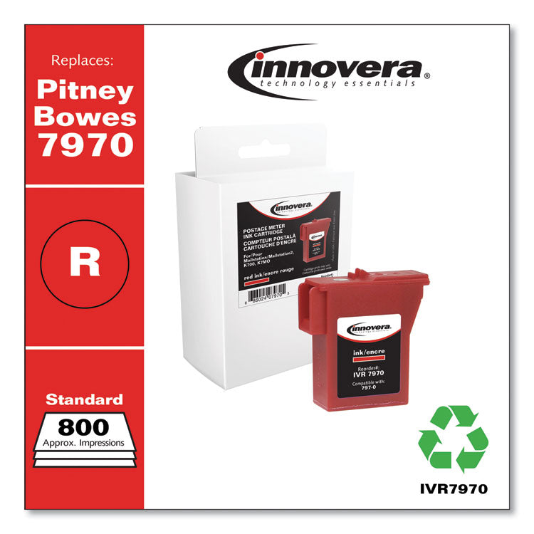 Innovera - Compatible Red Postage Meter Ink, Replacement for 797-0 (7970), 800 Page-Yield