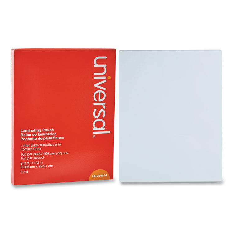 Universal - Laminating Pouches, 5 mil, 9" x 11.5", Matte Clear, 100/Pack