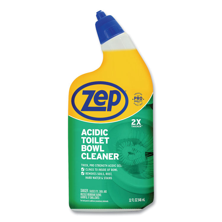 Zep - Acidic Toilet Bowl Cleaner, Mint, 32 oz Bottle, 12/Carton