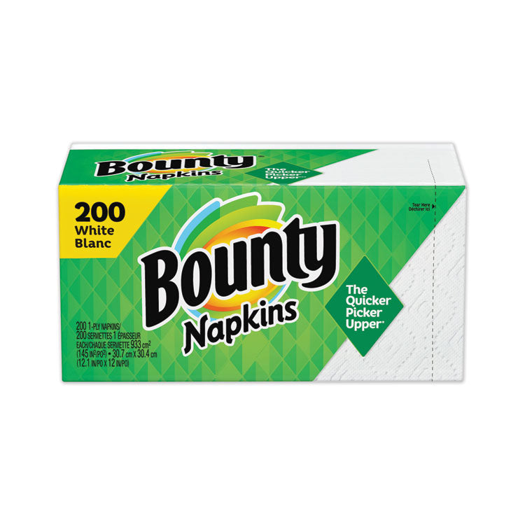 Bounty - Quilted Napkins, 1-Ply, 12 1/10 x 12, White, 200/Pack, 8 Pack/Carton