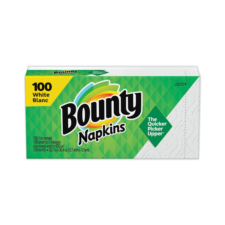 Bounty - Quilted Napkins, 1-Ply, 12.1 x 12, White, 100/Pack