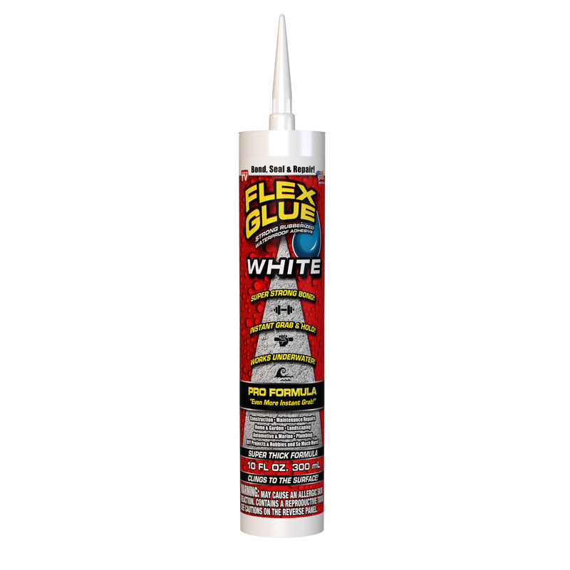 FLEX SEAL FAMILY OF PRODUCTS - Flex Seal Family of Products FLEX GLUE White Rubberized Waterproof Adhesive 10 oz - Case of 6