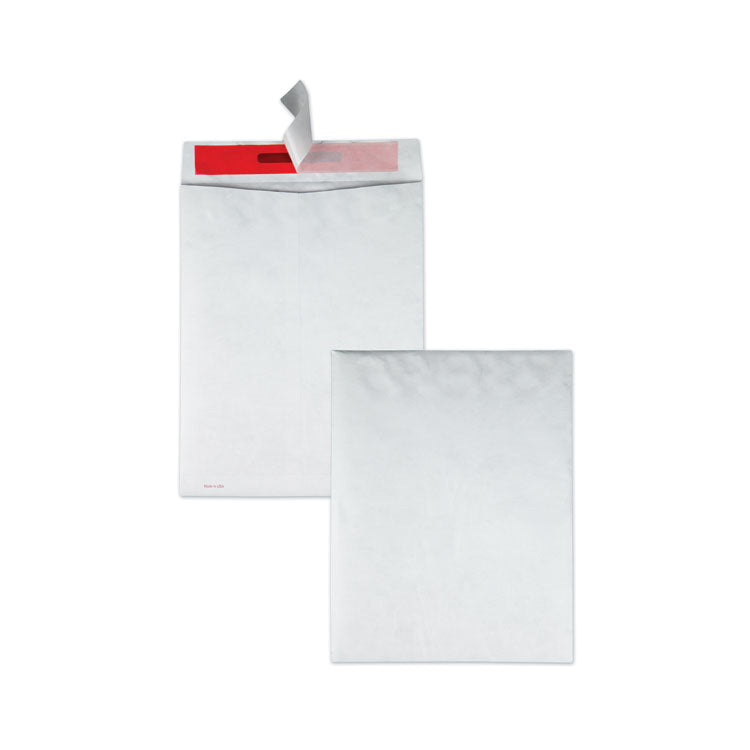 Quality Park - Tamper-Indicating Mailers Made with Tyvek, #13 1/2, Flip-Stik Flap, Redi-Strip Adhesive Closure, 10 x 13, White, 100/Box