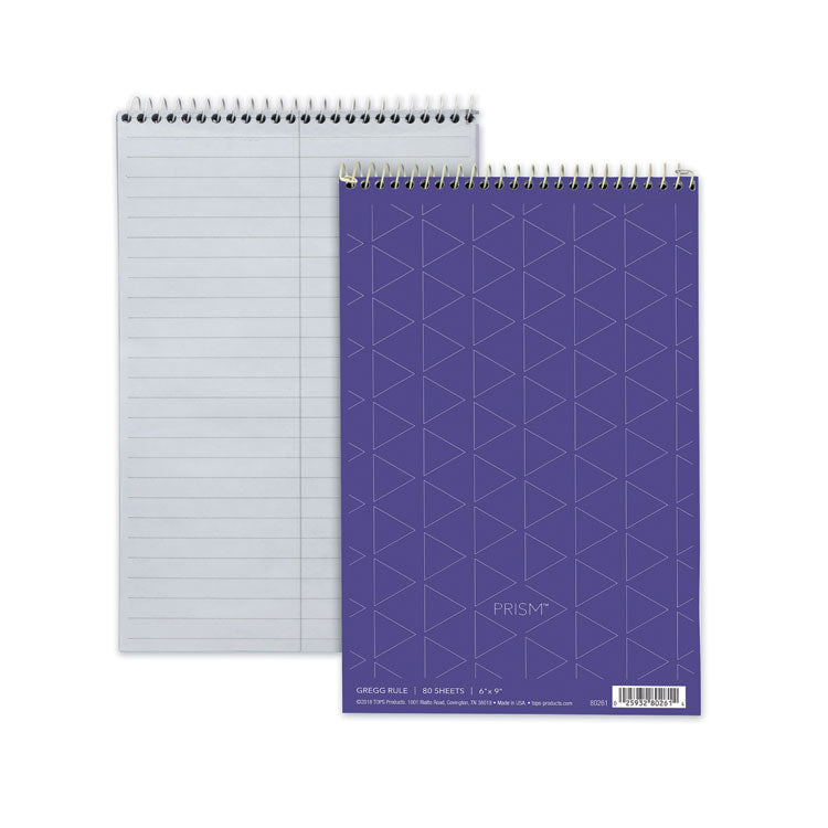 TOPS - Prism Steno Pads, Gregg Rule, Orchid Cover, 80 Orchid 6 x 9 Sheets, 4/Pack