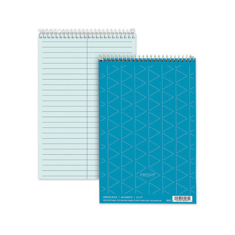 TOPS - Prism Steno Pads, Gregg Rule, Blue Cover, 80 Blue 6 x 9 Sheets, 4/Pack