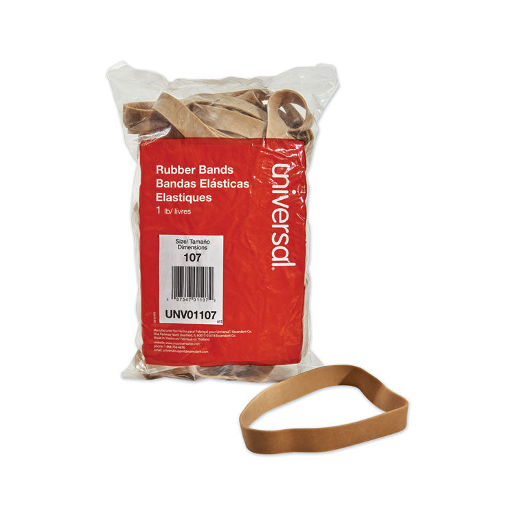 Universal - Rubber Bands, Size 107, 0.06" Gauge, Beige, 1 lb Box, 40/Pack