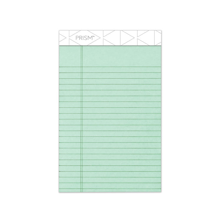 TOPS - Prism + Colored Writing Pads, Narrow Rule, 50 Pastel Green 5 x 8 Sheets, 12/Pack