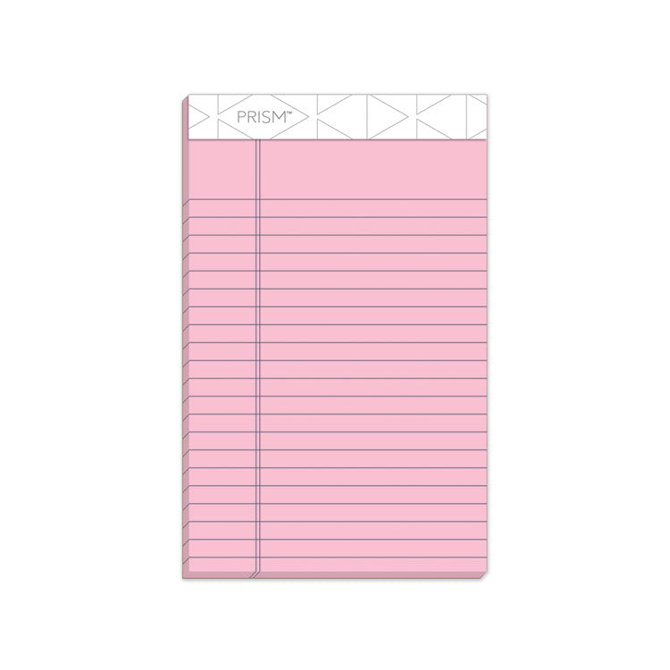 TOPS - Prism + Colored Writing Pads, Narrow Rule, 50 Pastel Pink 5 x 8 Sheets, 12/Pack