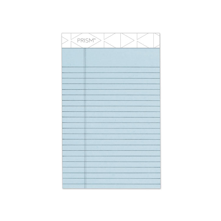 TOPS - Prism + Colored Writing Pads, Narrow Rule, 50 Pastel Blue 5 x 8 Sheets, 12/Pack
