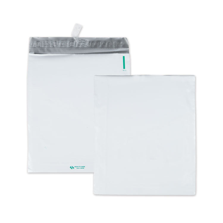 Quality Park - Redi-Strip Poly Expansion Mailer, #4 1/2, Square Flap, Redi-Strip Adhesive Closure, 11 x 13, White, 100/Carton