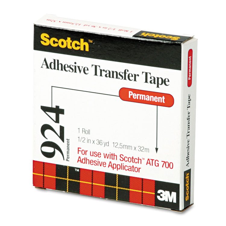 Scotch - ATG Adhesive Transfer Tape, Permanent, Holds Up to 0.5 lbs, 0.5" x 36 yds, Clear