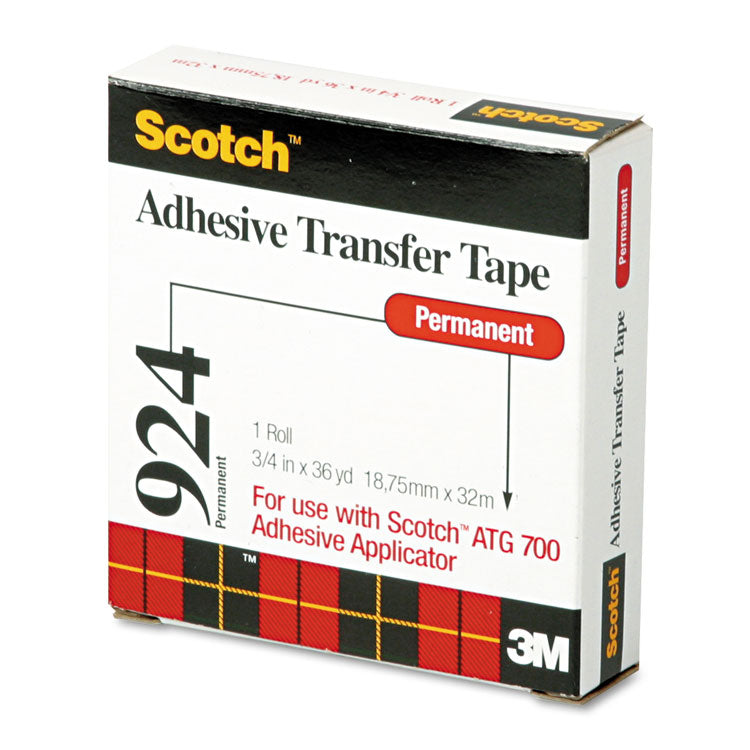 Scotch - ATG Adhesive Transfer Tape Roll, Permanent, Holds Up to 0.5 lbs, 0.75" x 36 yds, Clear