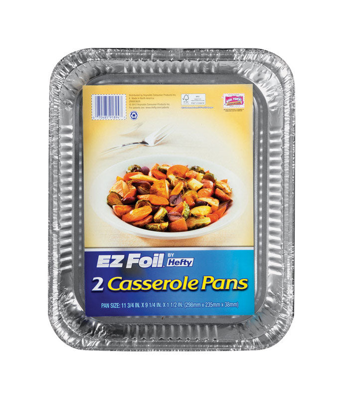 HEFTY - Hefty EZ Foil 9-1/4 in. W X 11-3/4 in. L Casserole Pan Silver 2 pk - Case of 12