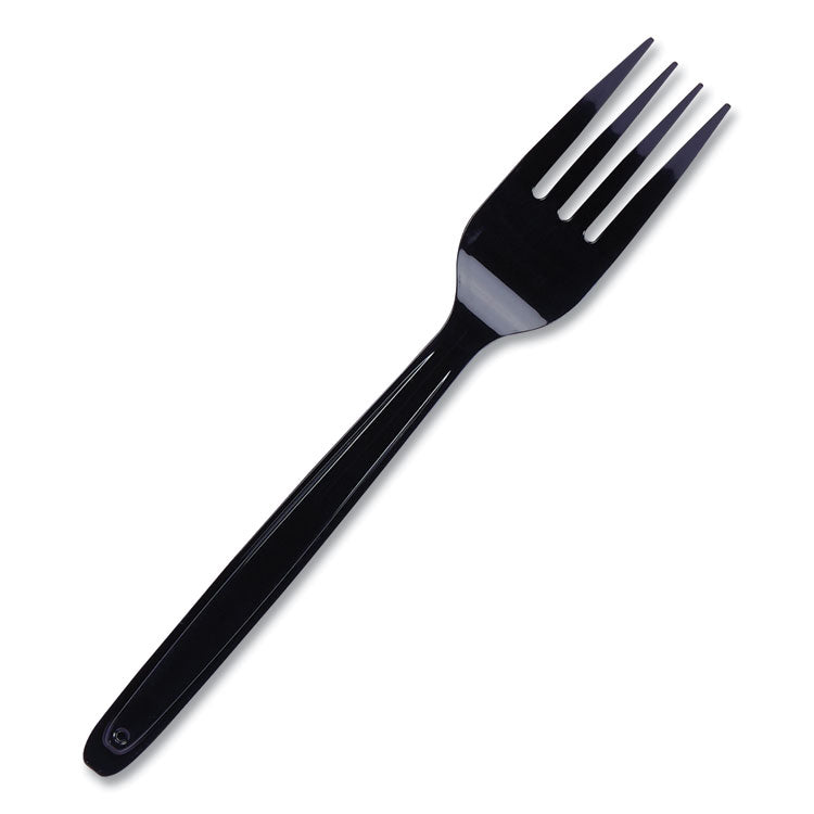 WNA - Cutlery for Cutlerease Dispensing System, Fork, 6", Black, 960/Box