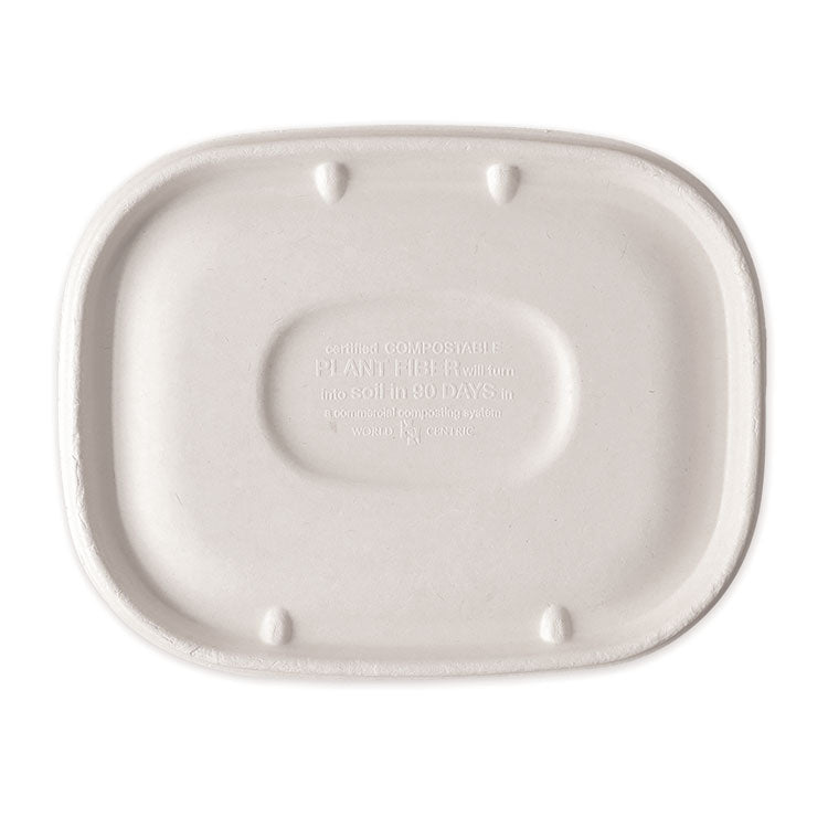 World Centric - Fiber Lids for Fiber Containers, 8.9 x 6.9 x 0.4, Natural, Paper, 400/Carton