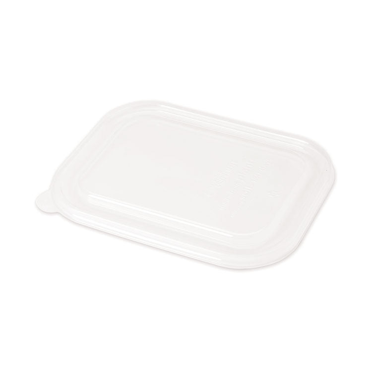 World Centric - PLA Lids for Fiber Containers, 8.8 x 6.9 x 0.8, Clear, Plastic, 400/Carton