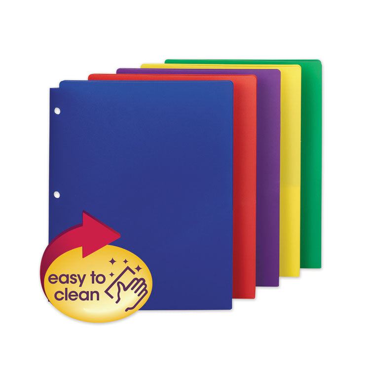 Smead - Poly Snap-In Two-Pocket Folder, 50-Sheet Capacity, 11 x 8.5, Assorted, 10/Pack