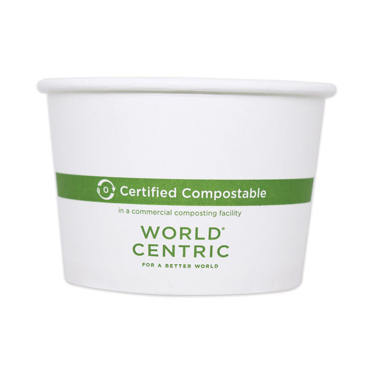 World Centric - Paper Bowls, 8 oz, 3.5" Diameter x 2.3"h, White, 1,000/Carton