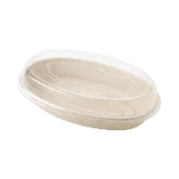 World Centric - PLA Lids for Fiber Burrito Bowls, 9.7" Diameter, Clear, Plastic, 300/Carton