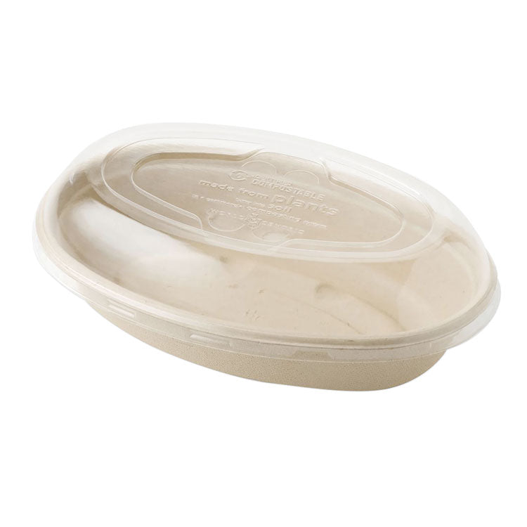 World Centric - PLA Lids for Fiber Burrito Bowls, 8" Diameter, Clear, Plastic, 400/Carton