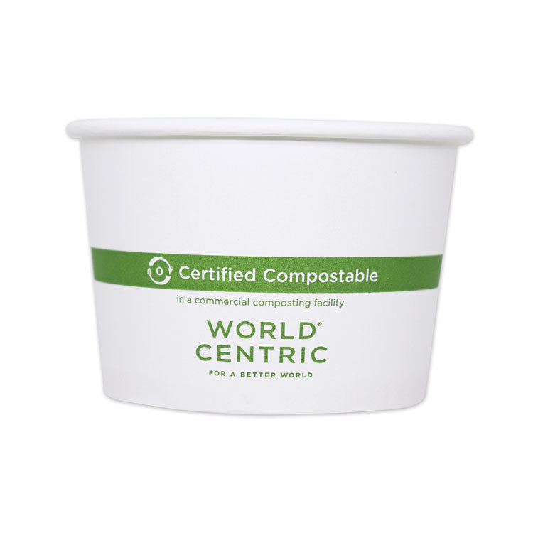 World Centric - Paper Bowls, 16 oz, 4.4" Diameter x 3"h, White, 500/Carton