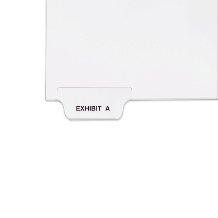 Avery - Avery-Style Preprinted Legal Bottom Tab Divider, Exhibit A, Letter, White, 25/PK