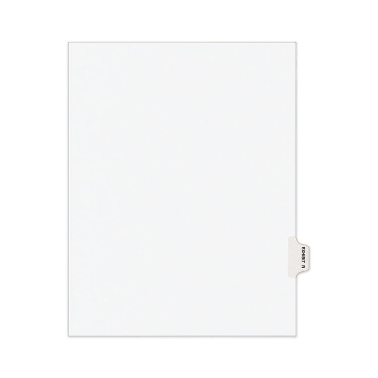 Avery - Avery-Style Preprinted Legal Side Tab Divider, Exhibit R, Letter, White, 25/Pack, (1388)