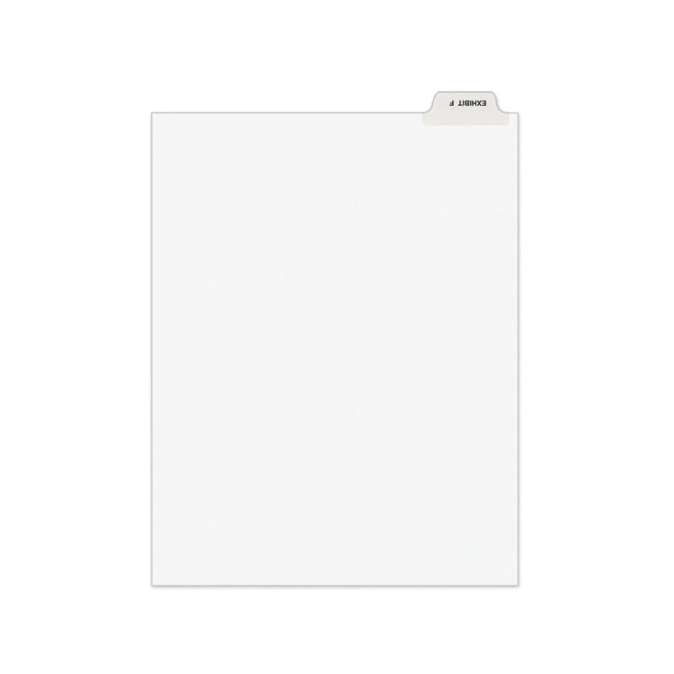 Avery - Avery-Style Preprinted Legal Bottom Tab Divider, Exhibit F, Letter, White, 25/PK