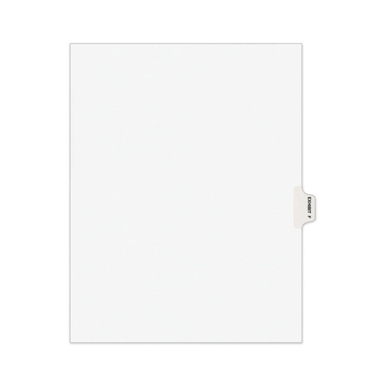 Avery - Avery-Style Preprinted Legal Side Tab Divider, Exhibit F, Letter, White, 25/Pack, (1376)