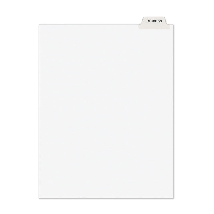 Avery - Avery-Style Preprinted Legal Bottom Tab Divider, Exhibit K, Letter, White, 25/PK