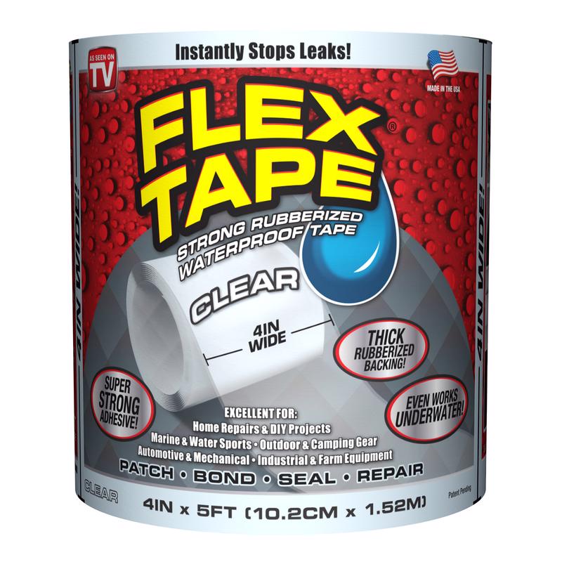 FLEX SEAL FAMILY OF PRODUCTS - Flex Seal Family of Products Flex Tape 4 in. W X 5 ft. L Clear Waterproof Repair Tape