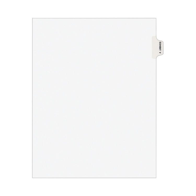 Avery - Avery-Style Preprinted Legal Side Tab Divider, Exhibit V, Letter, White, 25/Pack, (1392)