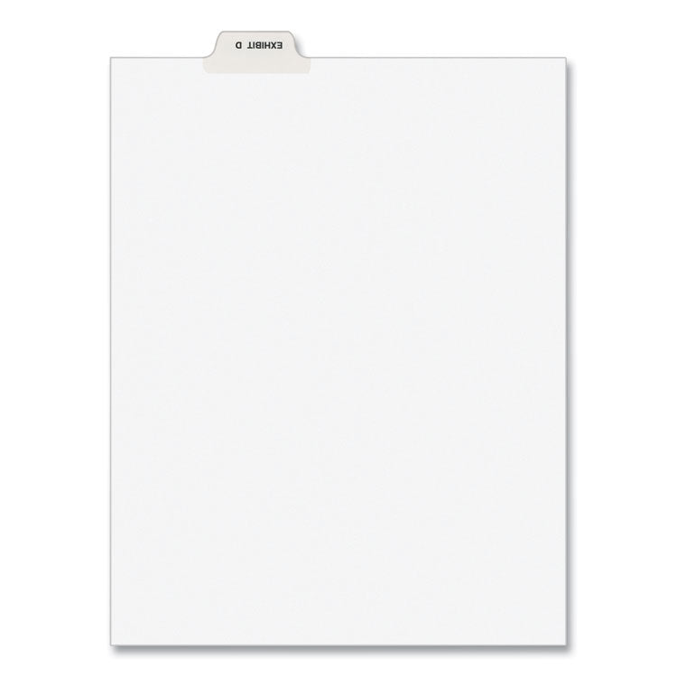 Avery - Avery-Style Preprinted Legal Bottom Tab Divider, Exhibit D, Letter, White, 25/PK