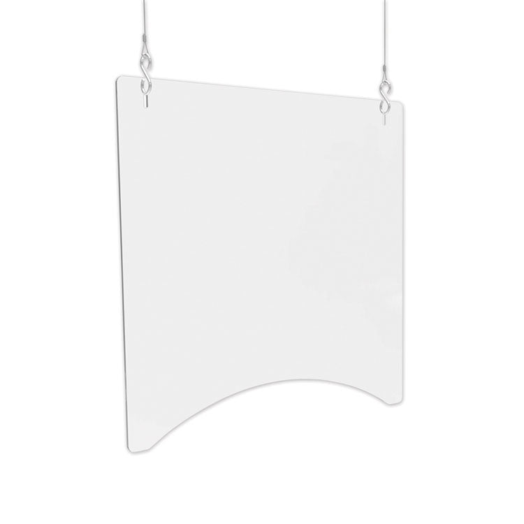 deflecto - Hanging Barrier, 23.75" x 35.75", Polycarbonate, Clear, 2/Carton