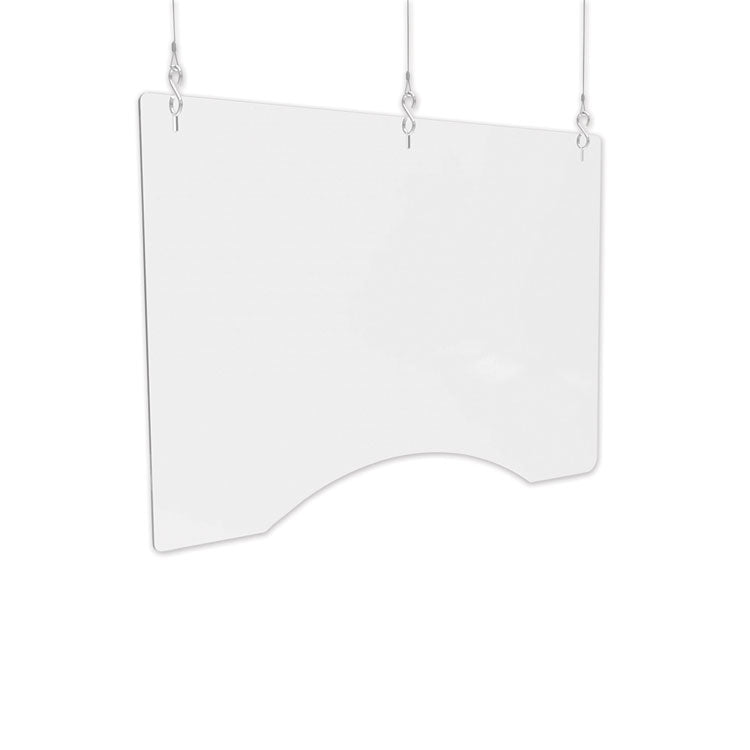 deflecto - Hanging Barrier, 35.75" x 24", Acrylic, Clear, 2/Carton