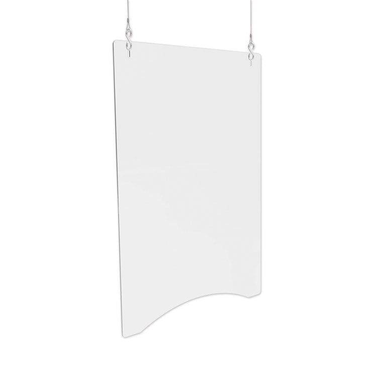 deflecto - Hanging Barrier, 23.75" x 35.75", Acrylic, Clear, 2/Carton