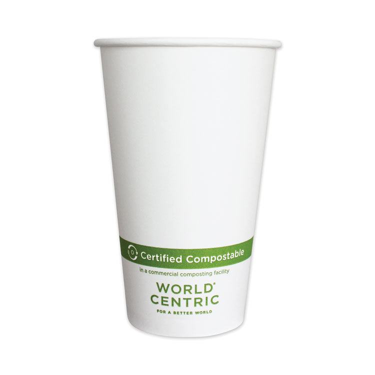 World Centric - Paper Hot Cups, 16 oz, White, 1,000/Carton