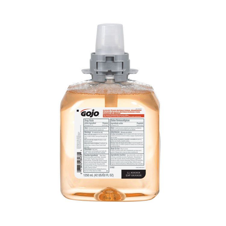 GOJO - Luxury Foam Antibacterial Handwash, Fresh Fruit, 1,250 mL Refill, 4/Carton