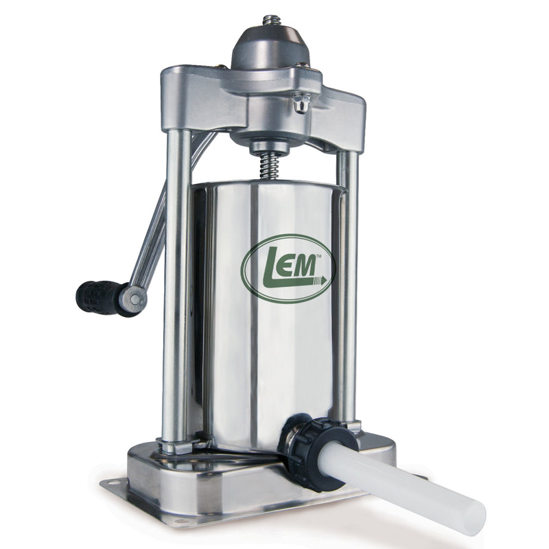 LEM - LEM Mighty Bite Brushed Nickel Silver 1 speed 5 lb Sausage Stuffer