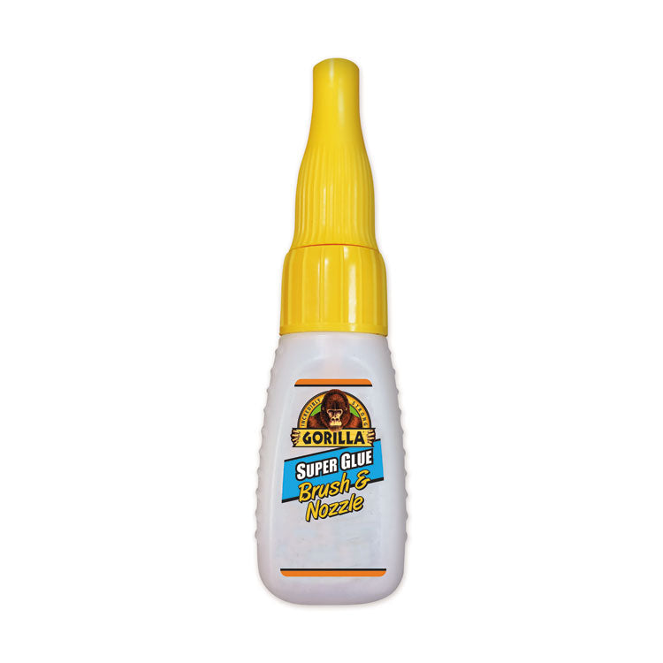 Gorilla - Super Glue with Brush and Nozzle Applicators, 0.35 oz, Dries Clear