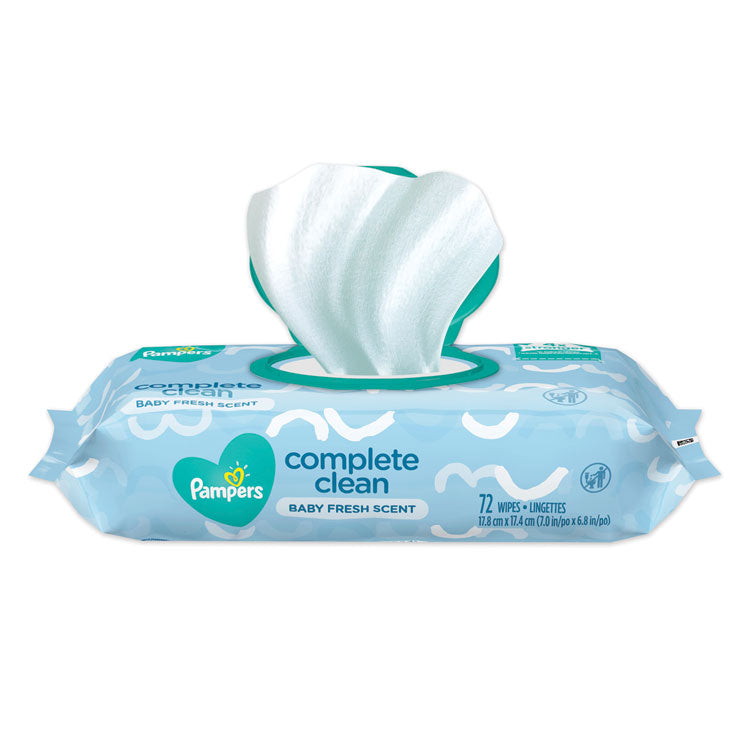 Pampers - Complete Clean Baby Wipes, 1-Ply, Baby Fresh, 72 Wipes/Pack, 8 Packs/Carton