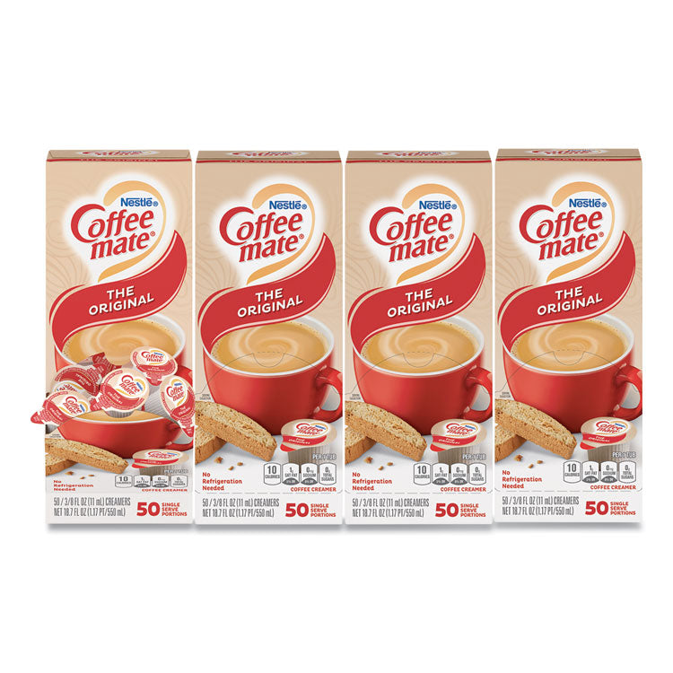 Coffee mate - Liquid Coffee Creamer, Original, 0.38 oz Mini Cups, 50/Box, 4 Boxes/Carton, 200 Total/Carton